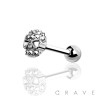 SKULL CZ PAVED 316L SURGICAL STEEL CARTILAGE BARBELL